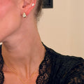 Bezel pear shape earrings