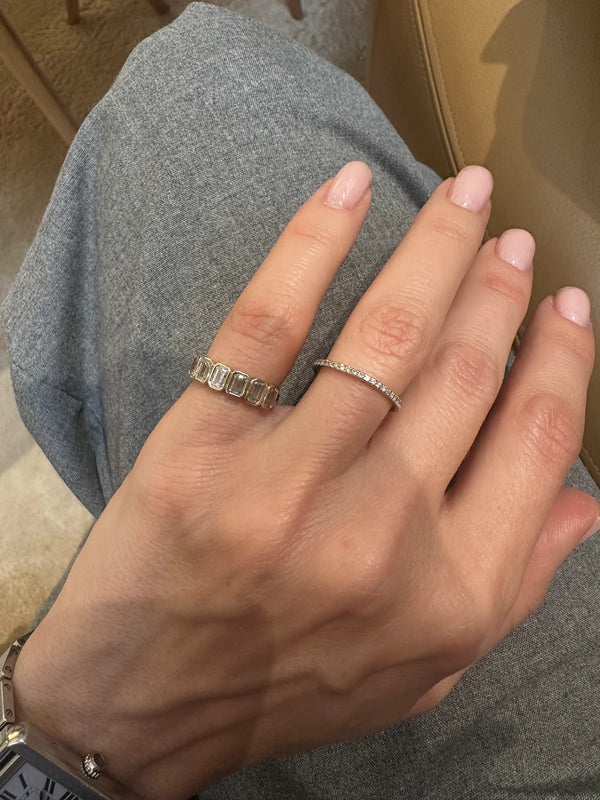 Half Eternity Emerald Bezel