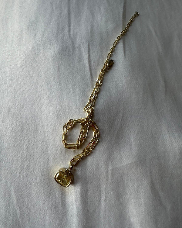 Yellow Cushion Necklace