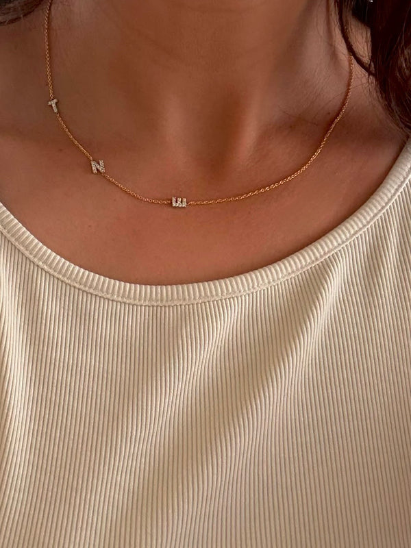 side letter necklace