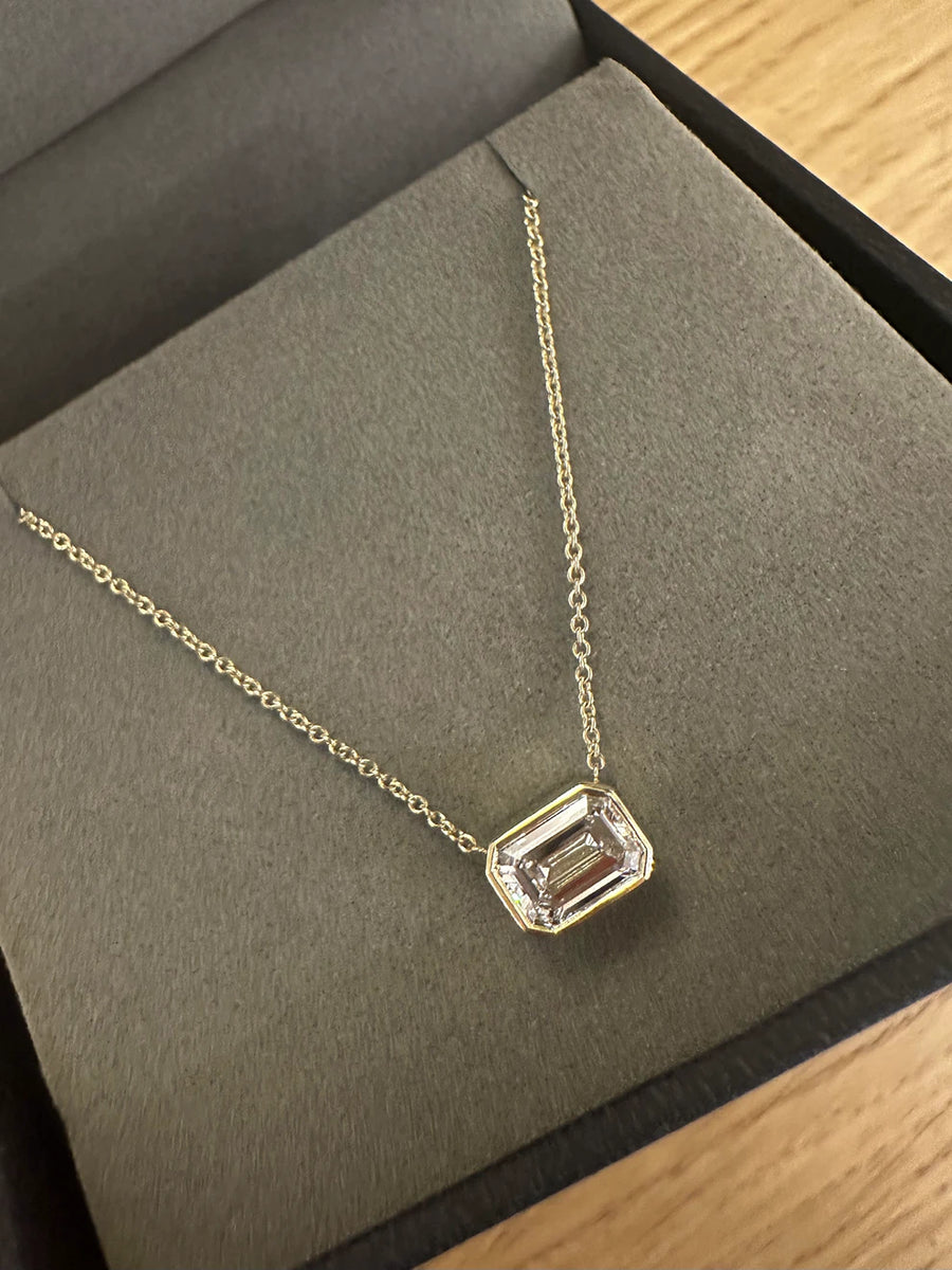 Emerald Bezel Necklace