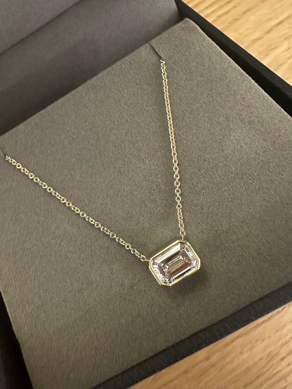 Emerald Bezel Necklace